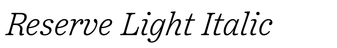 Reserve Light Italic